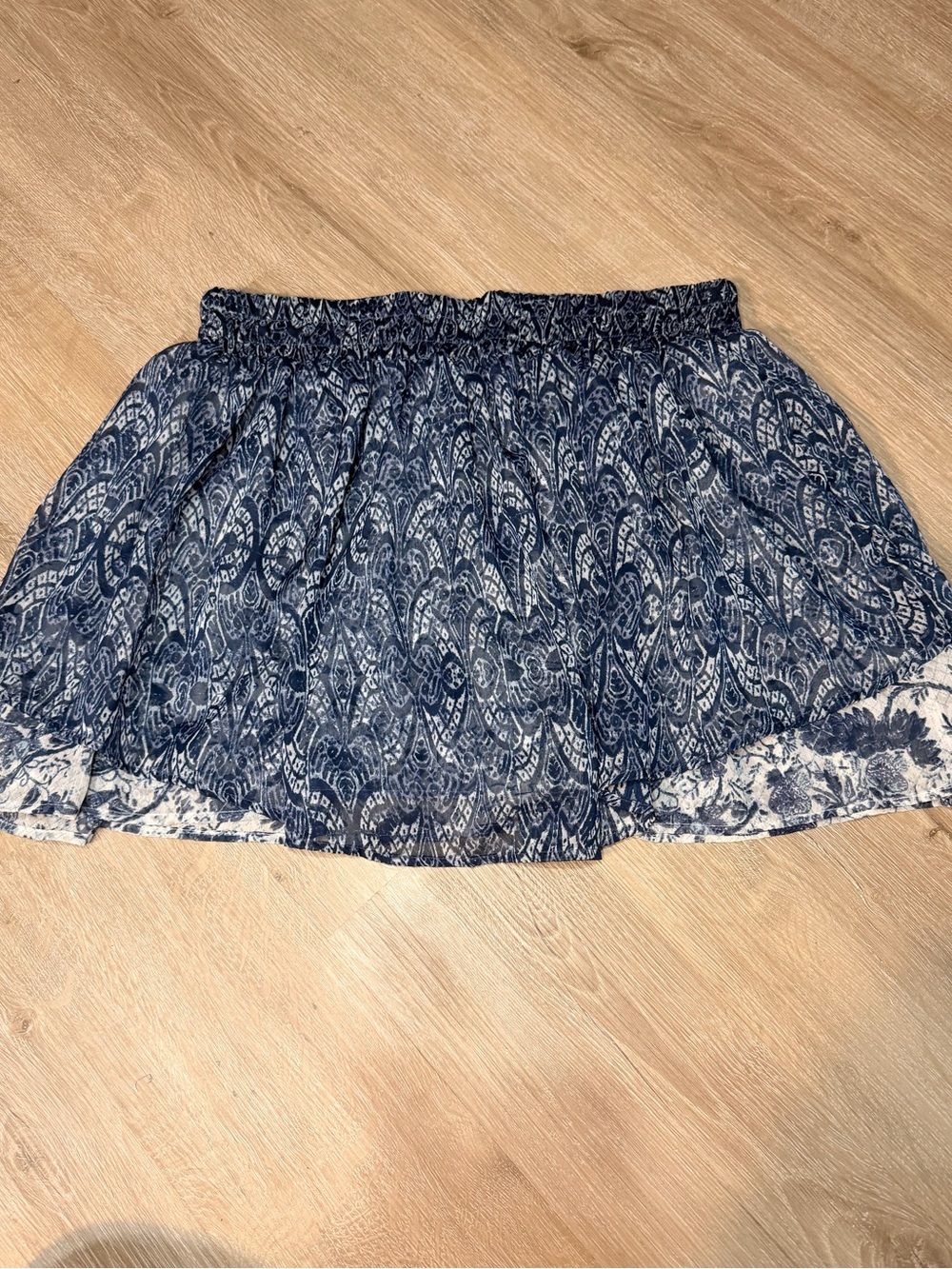 Converse One Star Blue Paisley Skater Skirt | Layered Boho | Size 8